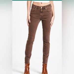 Dear John Womens Skinny Straight Mid-rise Dark Oak Pants Size 32